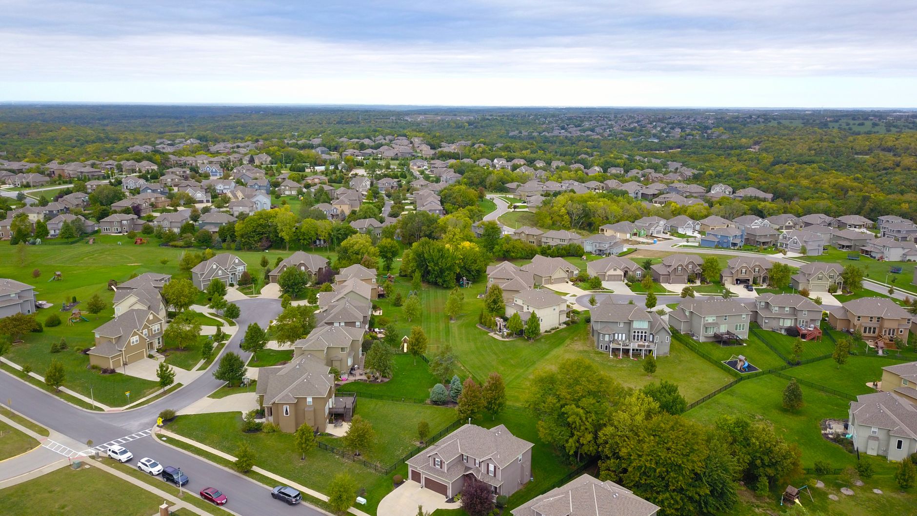 Aerial neighborhood view