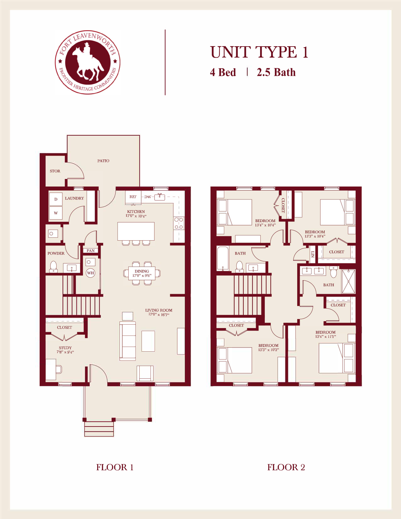 4 Bedroom Townhouse Type I — 2D Floor Plan