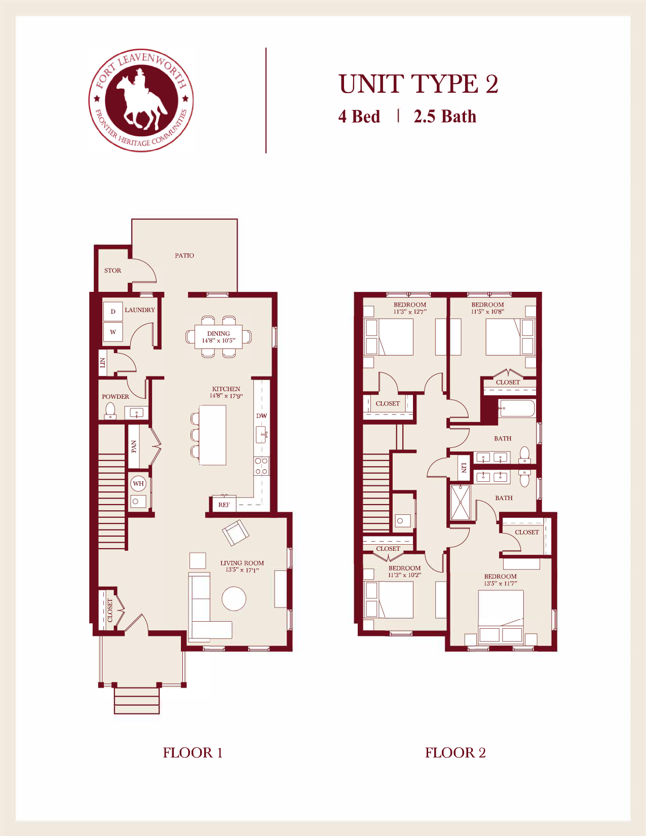 4 Bedroom Townhouse Type II — 2D Floor Plan
